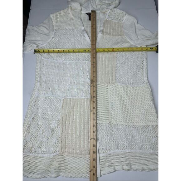 Multiples  Boho Crochet  Patchwork Duster Cardigan Cream Size XL - Picture 11 of 14